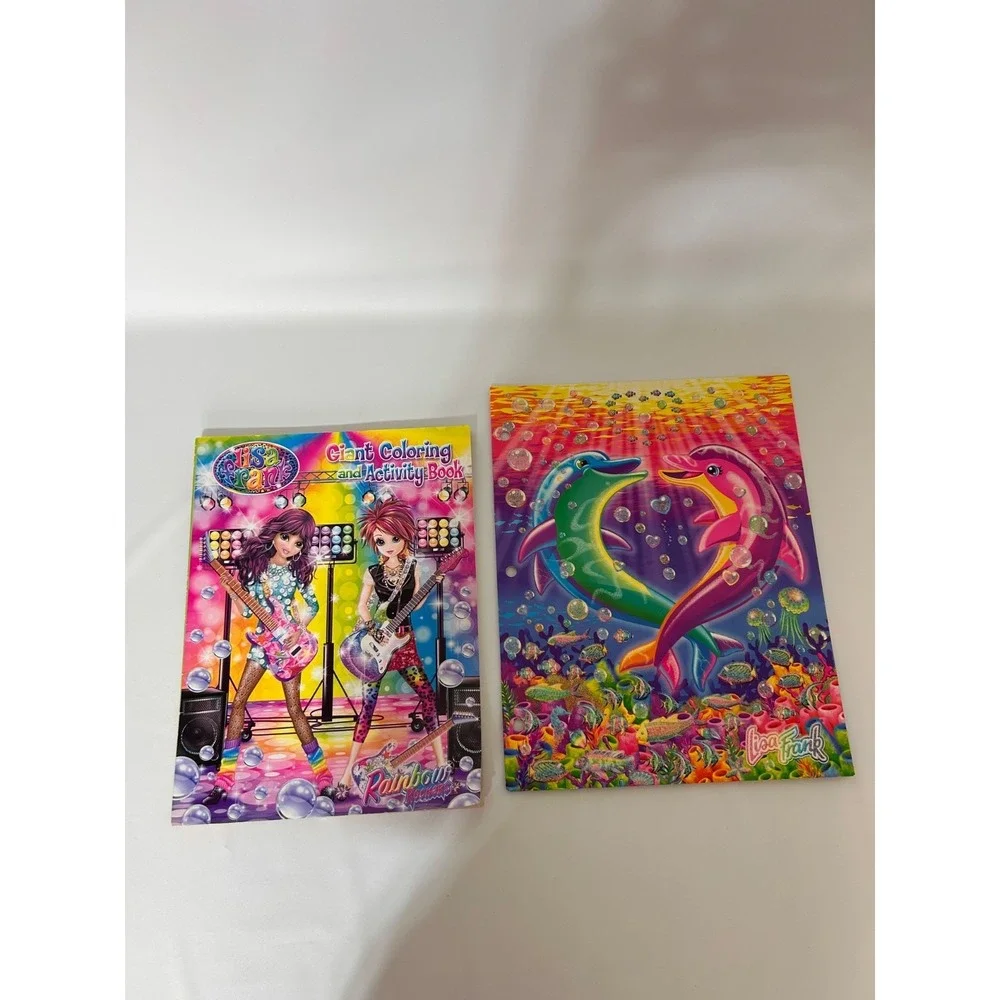 Lisa‎ Frank Y2K 2-Pocket Folder Dancing Dolphins and Coloring Book Bundle